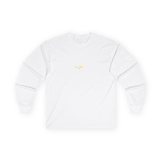 Oegtela Minimal Gold Script Long Sleeve Tee — Gold Script Minimalist Design