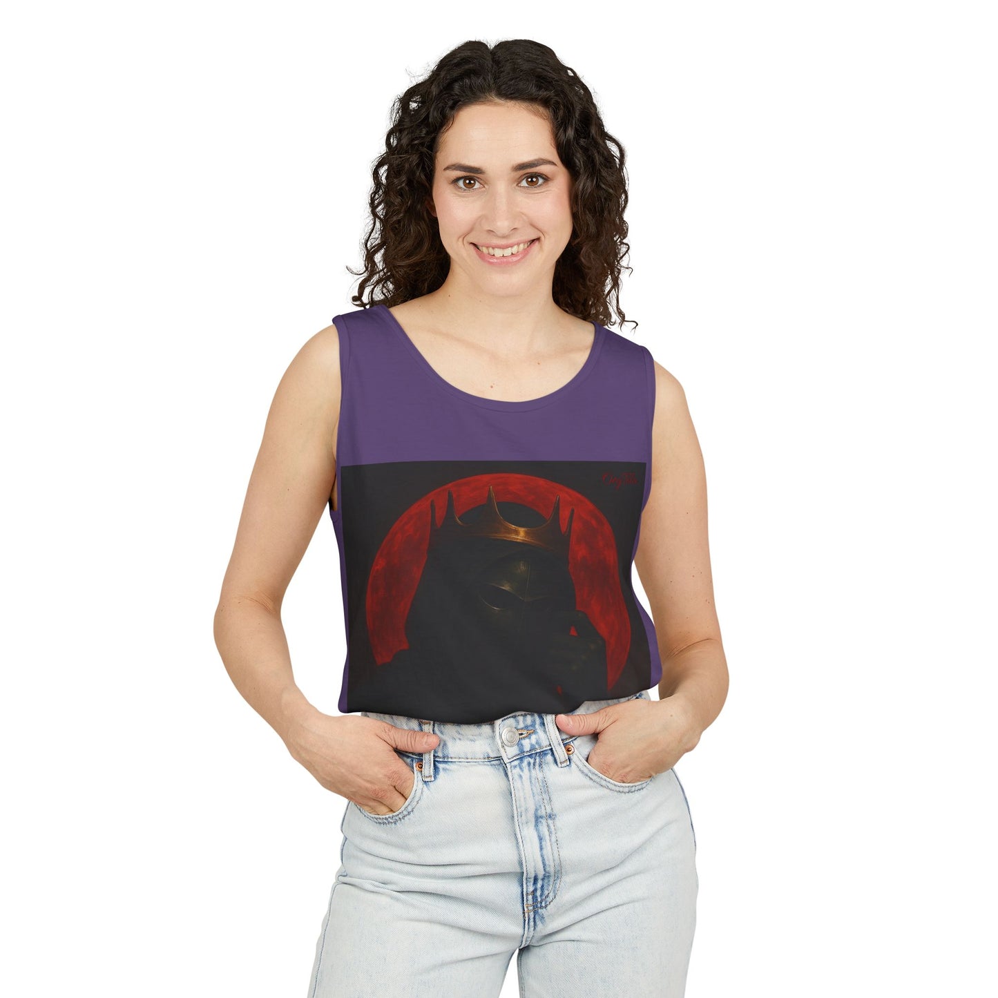 Oegtela King of the red moon Unisex Graphic Tank Top, Casual Summer Wear, Festival Outfit, Gift for Fans,