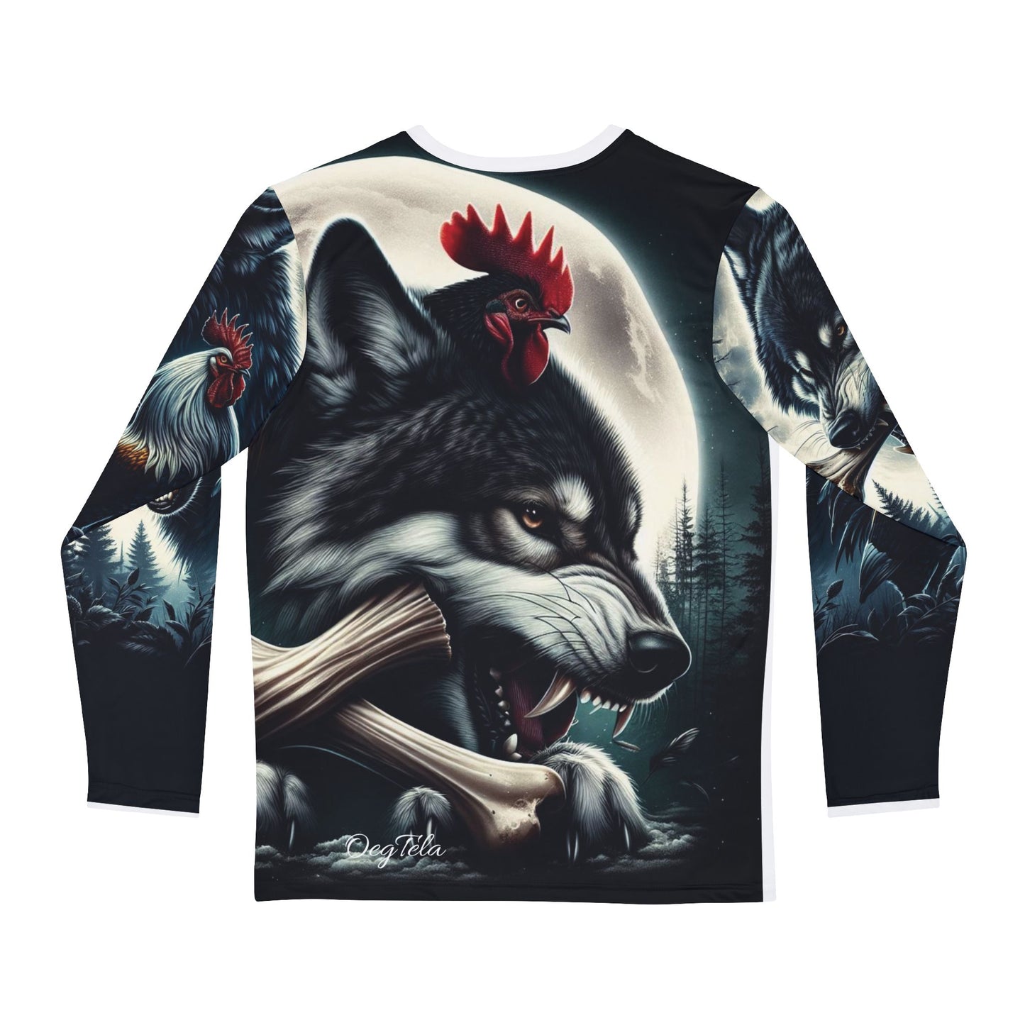 Oegtela Men's Long Sleeve Shirt - Wolf Wisdom