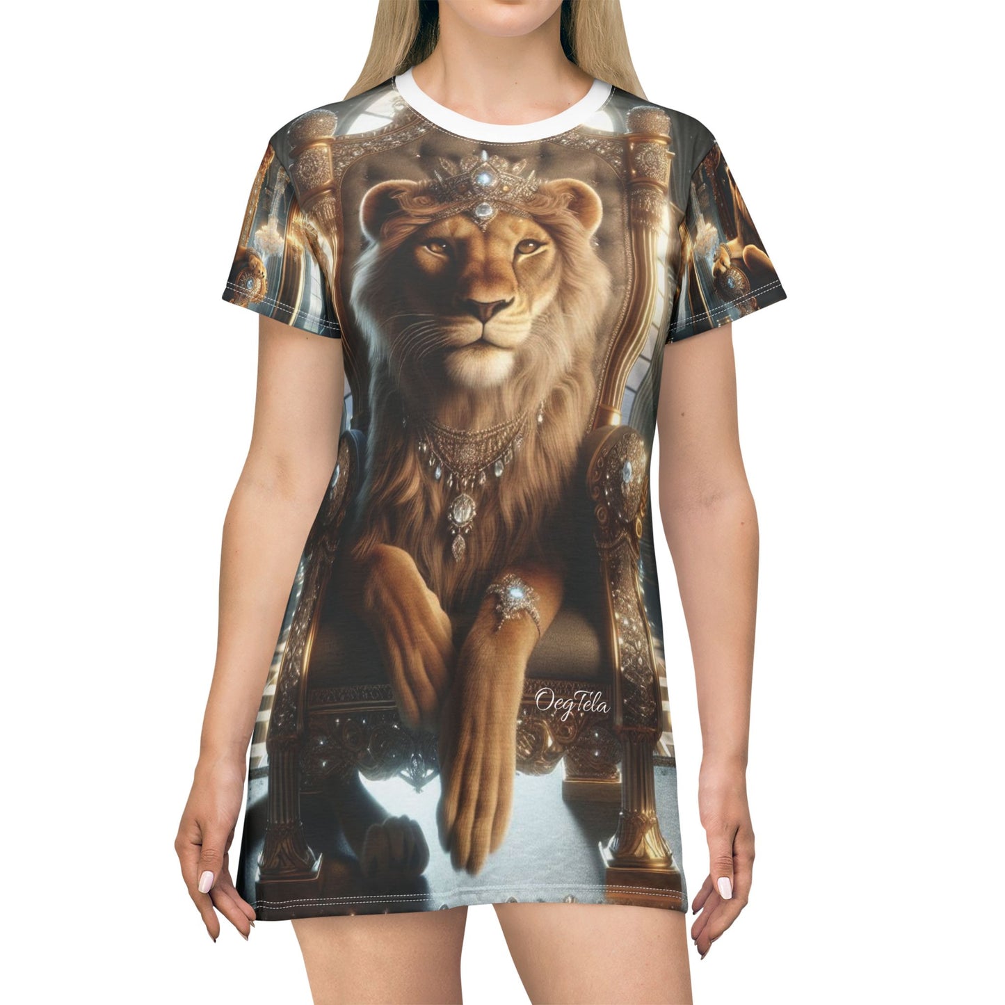 OegTela Lion Queen Earth T-Shirt Dress