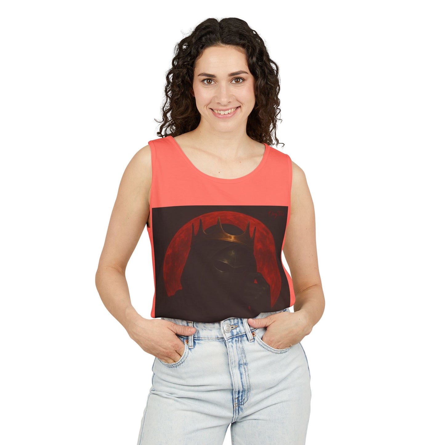 Oegtela King of the red moon Unisex Graphic Tank Top, Casual Summer Wear, Festival Outfit, Gift for Fans,