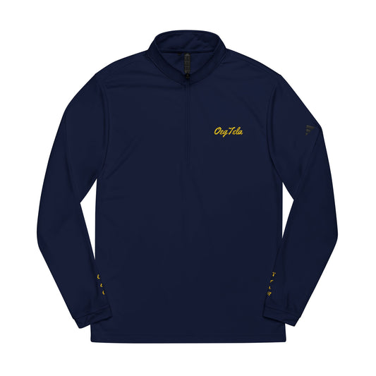 OegTela Classic Navy Quarter-Zip Pullover – Athletic Embroidered Top