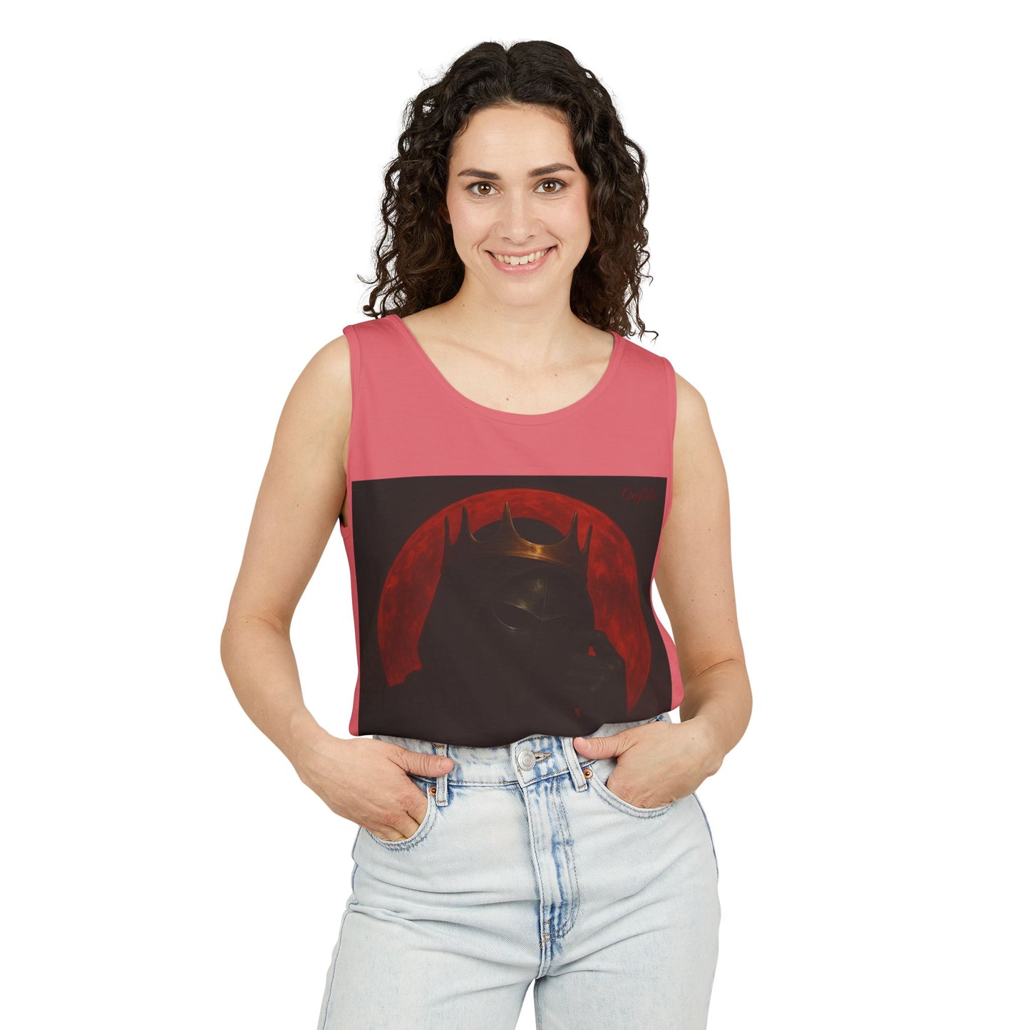 Oegtela King of the red moon Unisex Graphic Tank Top, Casual Summer Wear, Festival Outfit, Gift for Fans,