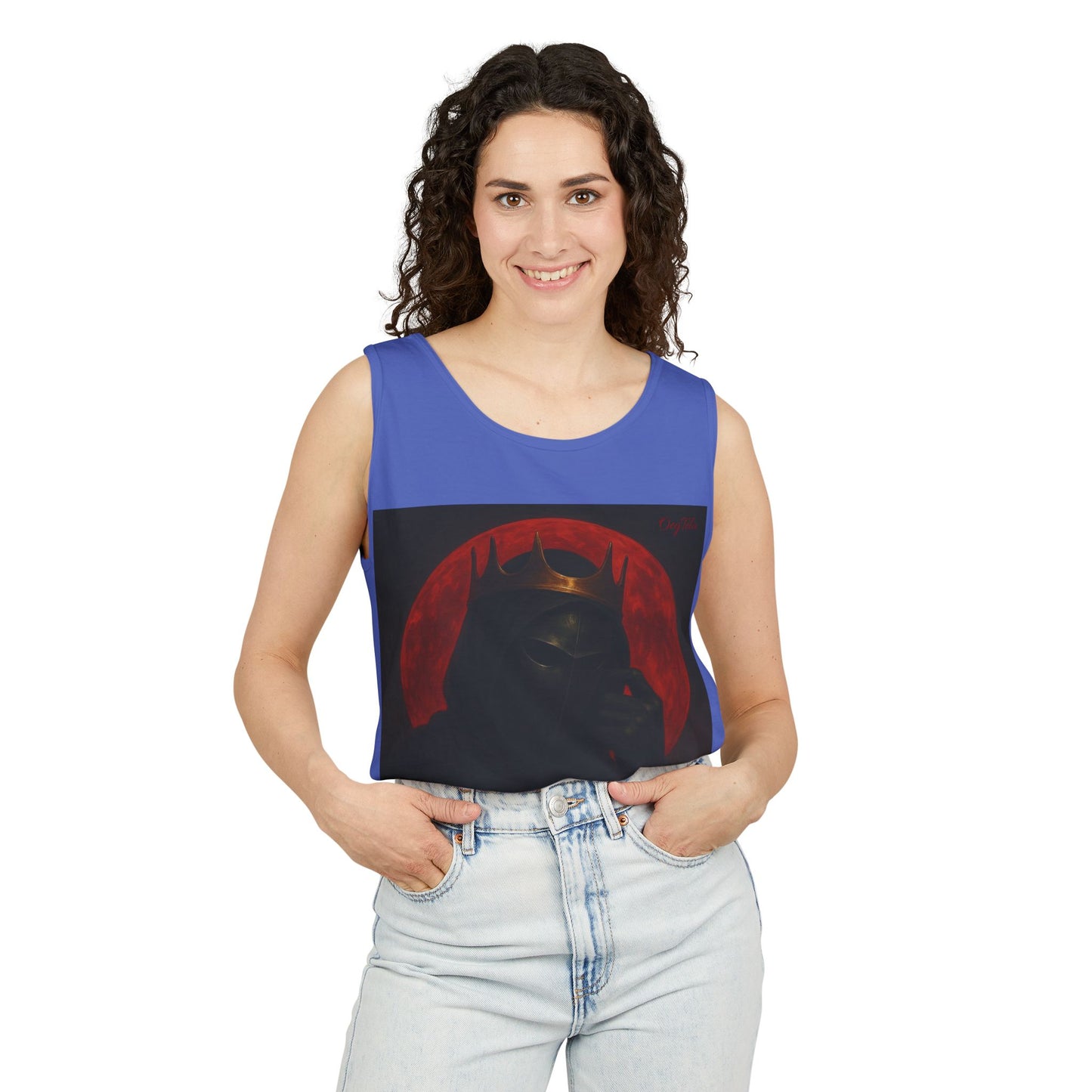 Oegtela King of the red moon Unisex Graphic Tank Top, Casual Summer Wear, Festival Outfit, Gift for Fans,