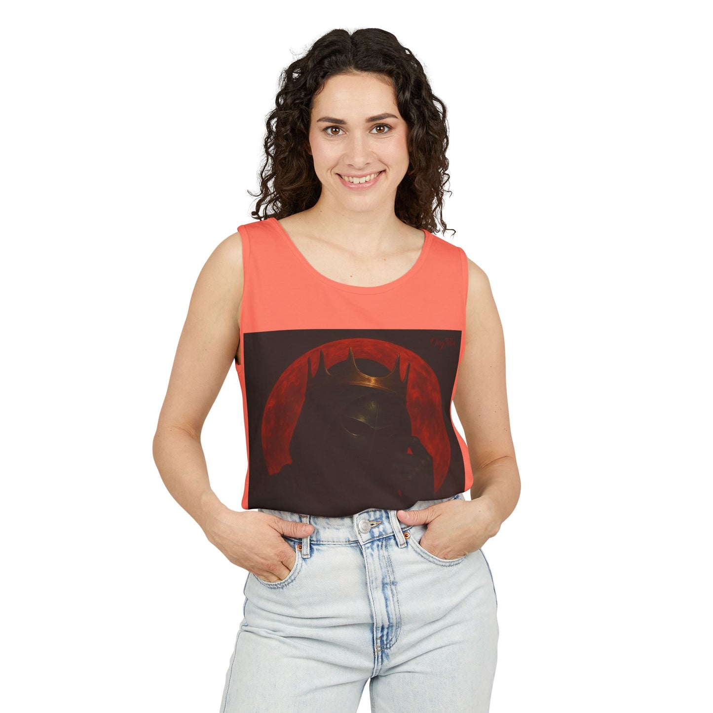 Oegtela King of the red moon Unisex Graphic Tank Top, Casual Summer Wear, Festival Outfit, Gift for Fans,