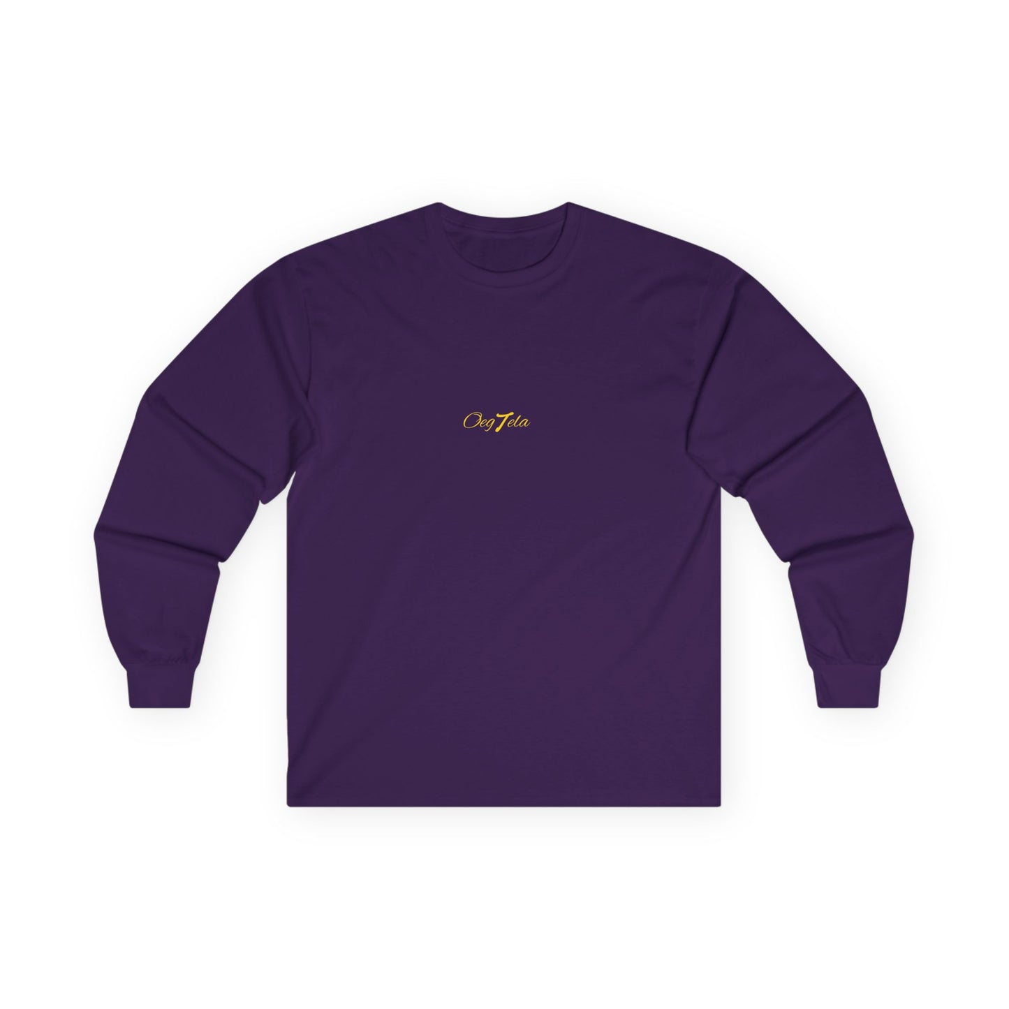 Oegtela Minimal Gold Script Long Sleeve Tee — Gold Script Minimalist Design