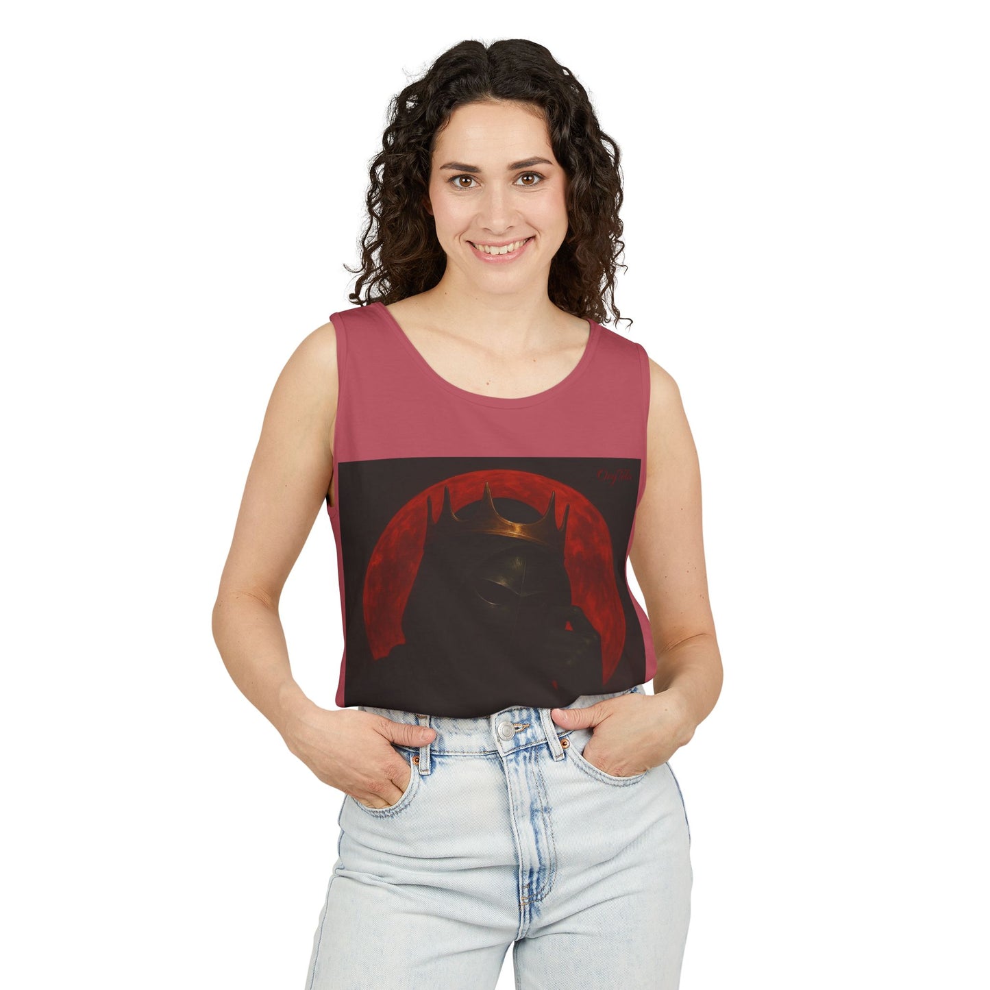 Oegtela King of the red moon Unisex Graphic Tank Top, Casual Summer Wear, Festival Outfit, Gift for Fans,