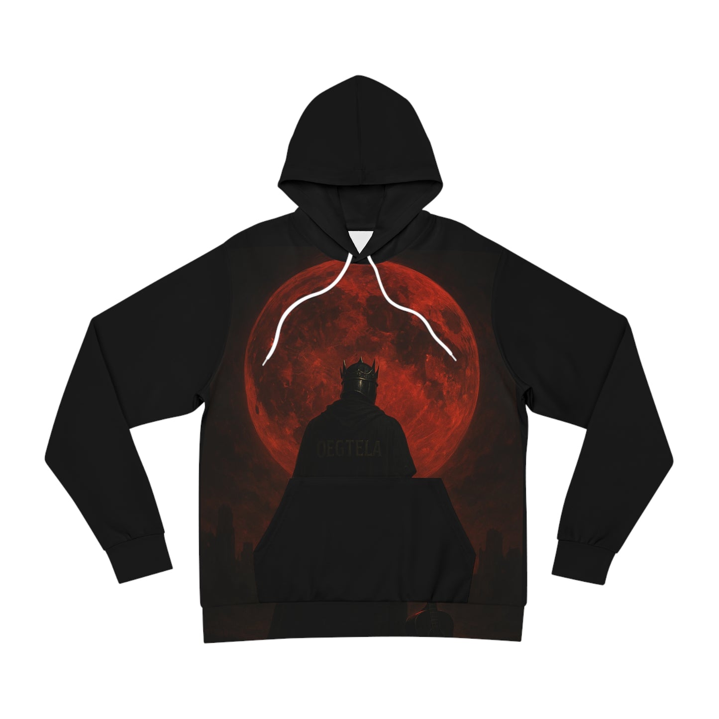 Red Moon Fashion Hoodie with OegTela King Design