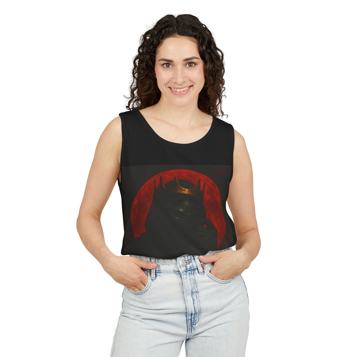 Oegtela King of the red moon Unisex Graphic Tank Top, Casual Summer Wear, Festival Outfit, Gift for Fans,
