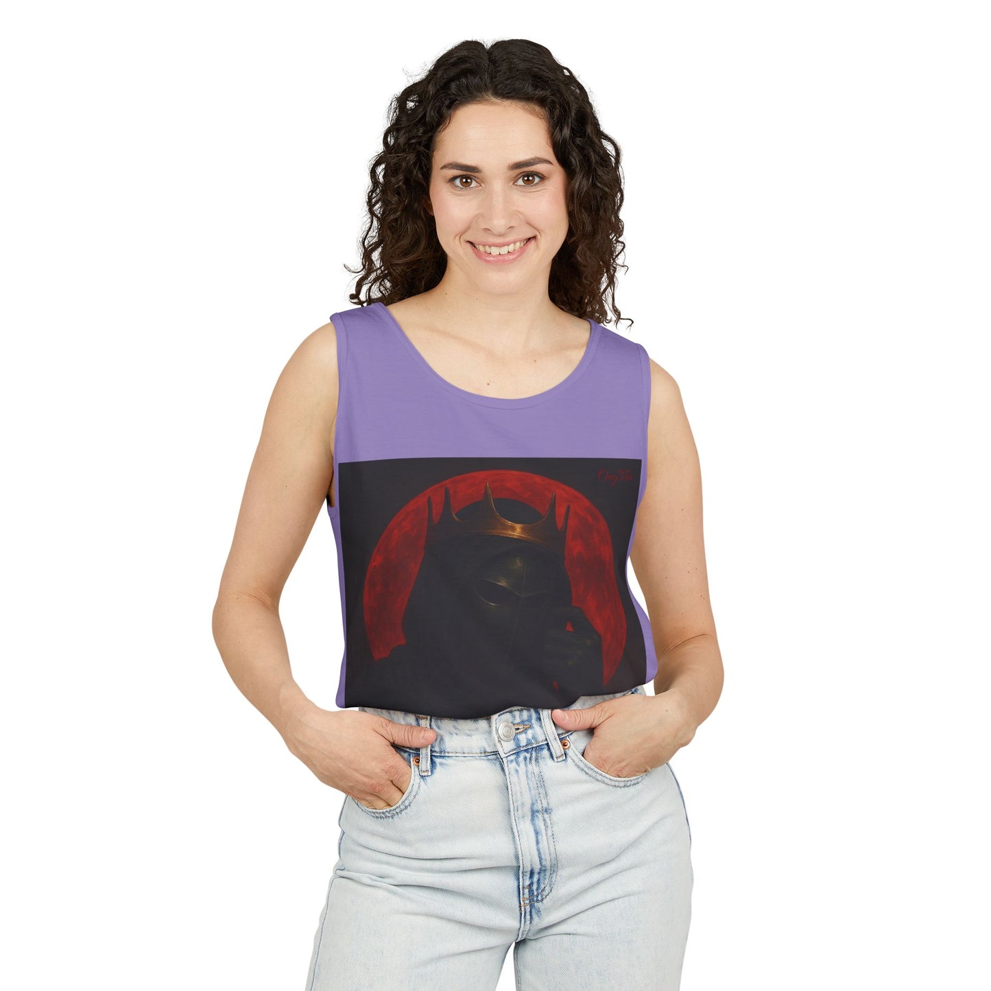 Oegtela King of the red moon Unisex Graphic Tank Top, Casual Summer Wear, Festival Outfit, Gift for Fans,