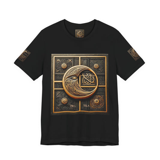 OegTela Moon Emblem T-Shirt — OegTela Gold Knot Crescent Tee