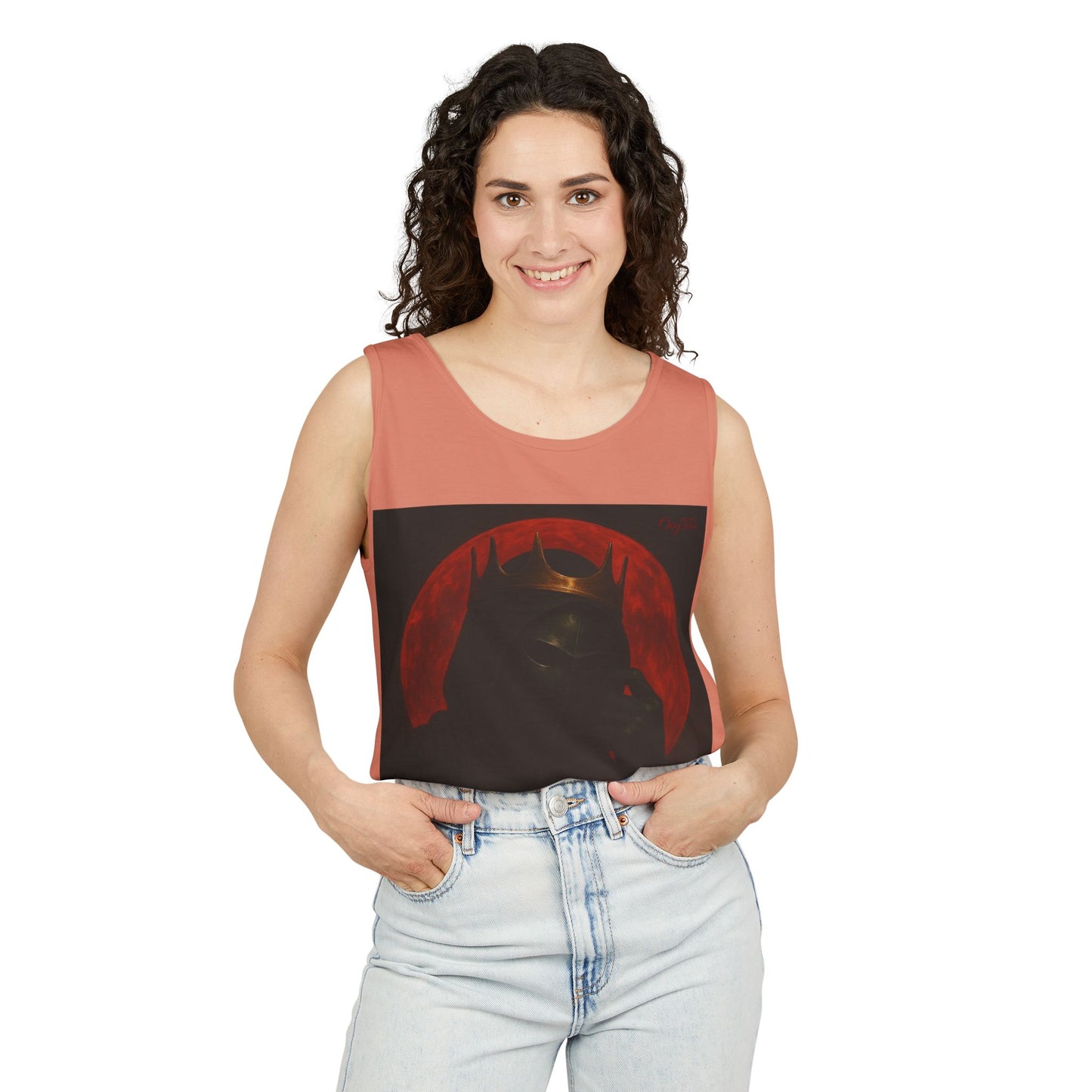 Oegtela King of the red moon Unisex Graphic Tank Top, Casual Summer Wear, Festival Outfit, Gift for Fans,