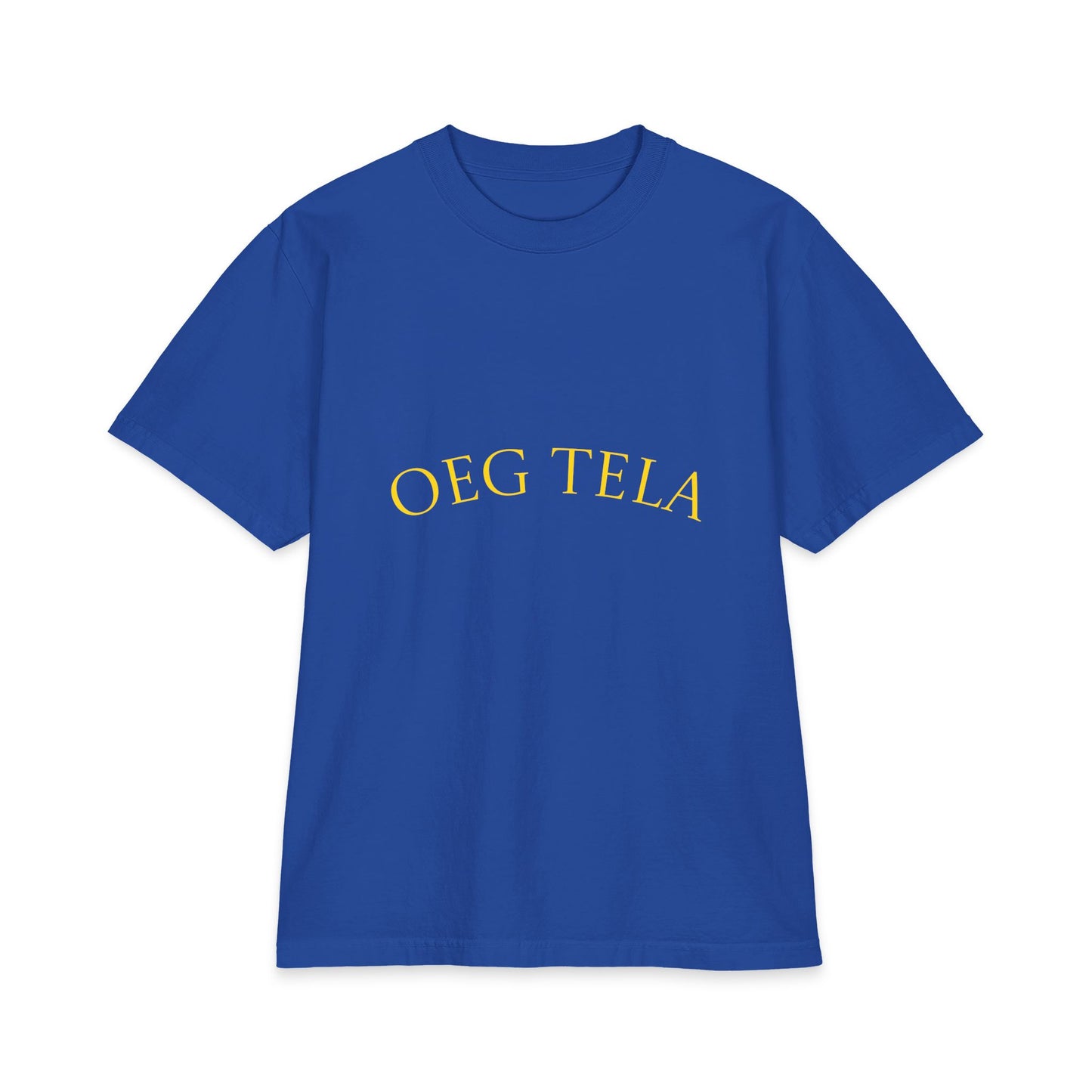 Oeg Tela Black Graphic Tee — Minimal Gold Arch Logo Short Sleeve Shirt