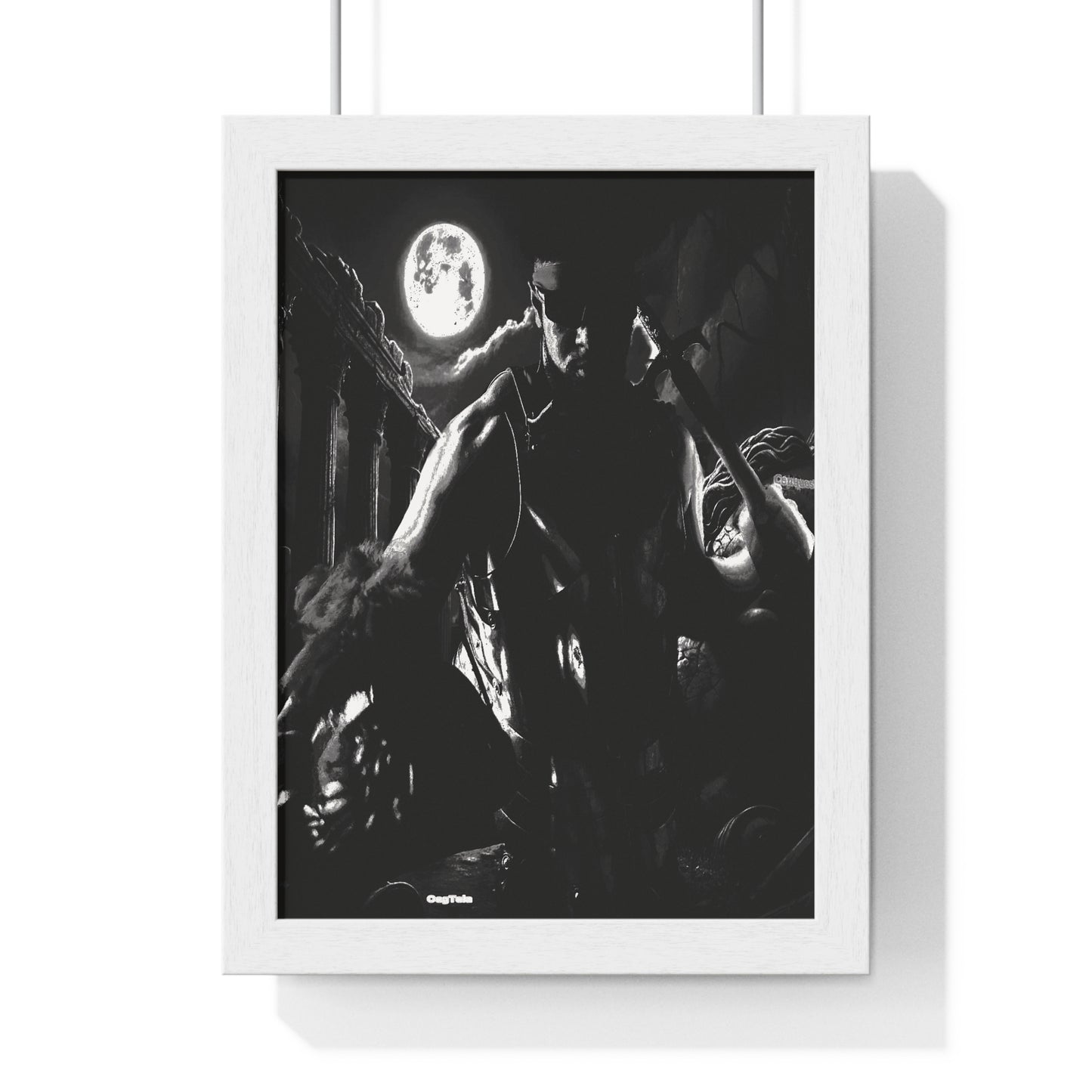 OegTela Night Framed Poster  and  Black & White Wall Art for Home Decor