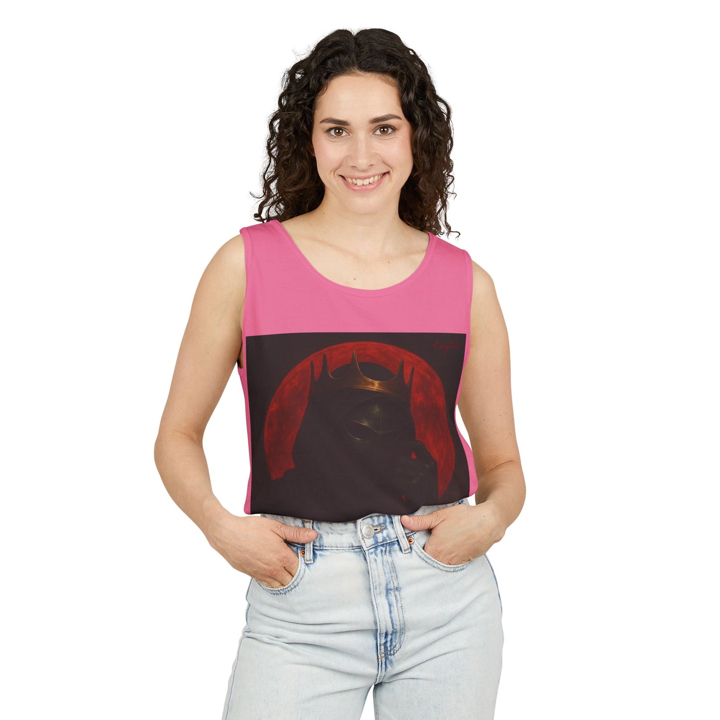 Oegtela King of the red moon Unisex Graphic Tank Top, Casual Summer Wear, Festival Outfit, Gift for Fans,
