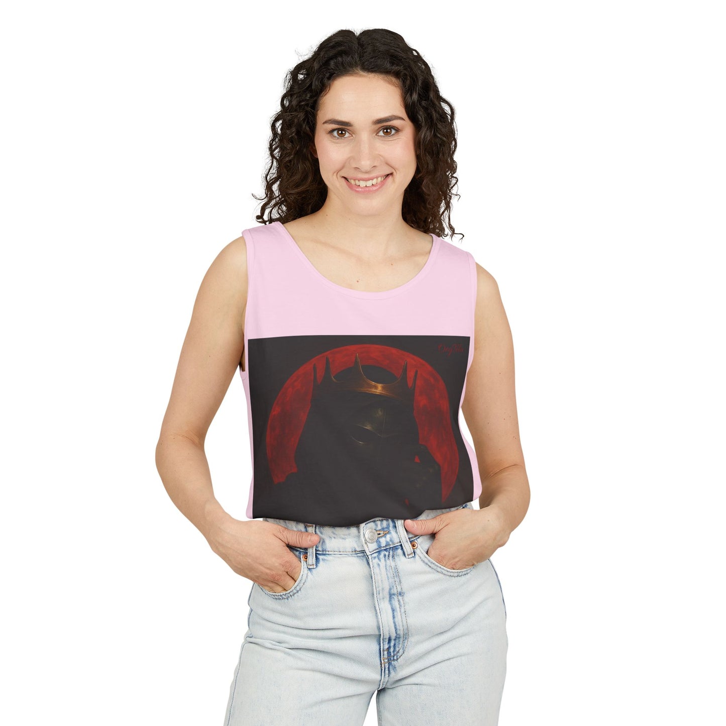 Oegtela King of the red moon Unisex Graphic Tank Top, Casual Summer Wear, Festival Outfit, Gift for Fans,