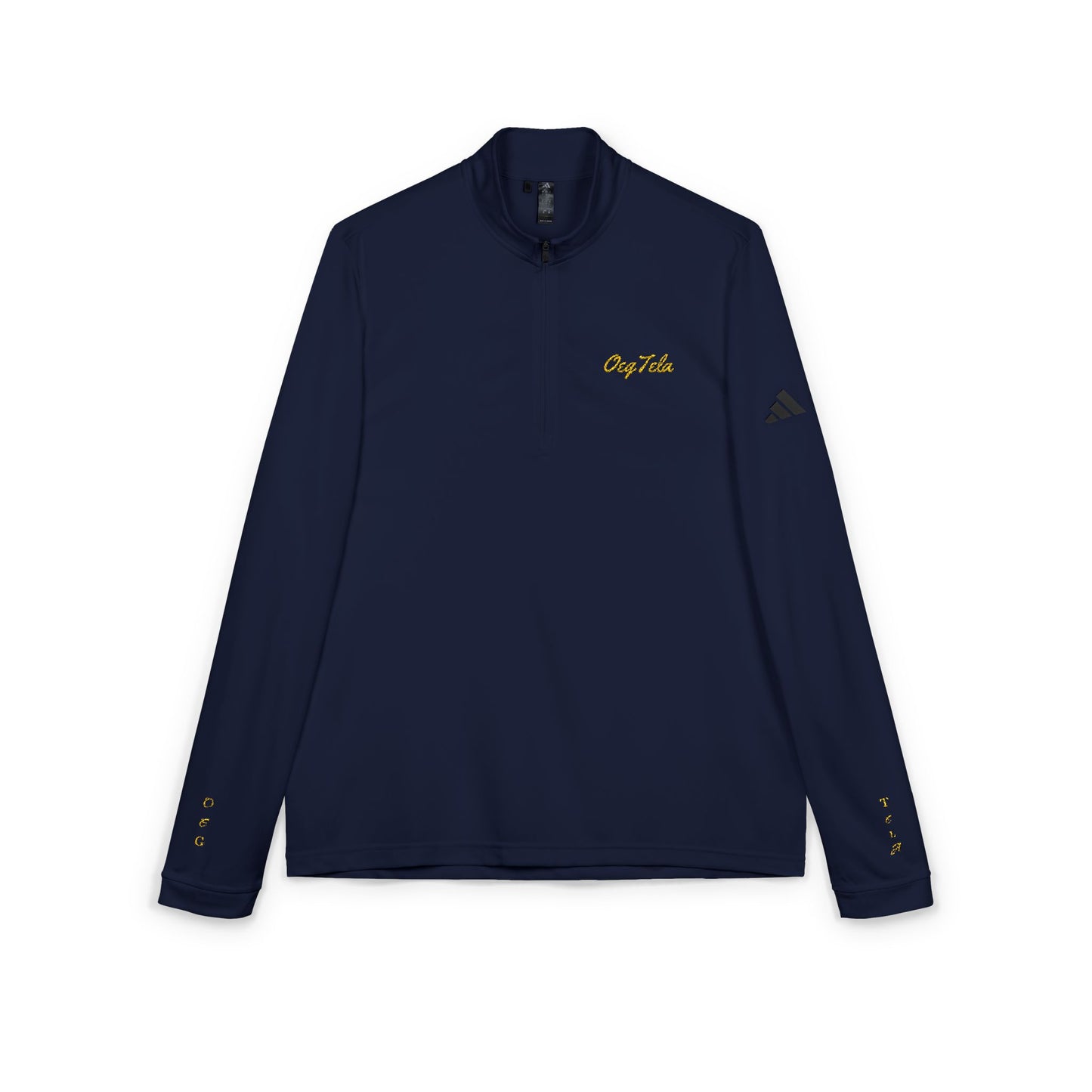 OegTela Classic Navy Quarter-Zip Pullover – Athletic Embroidered Top