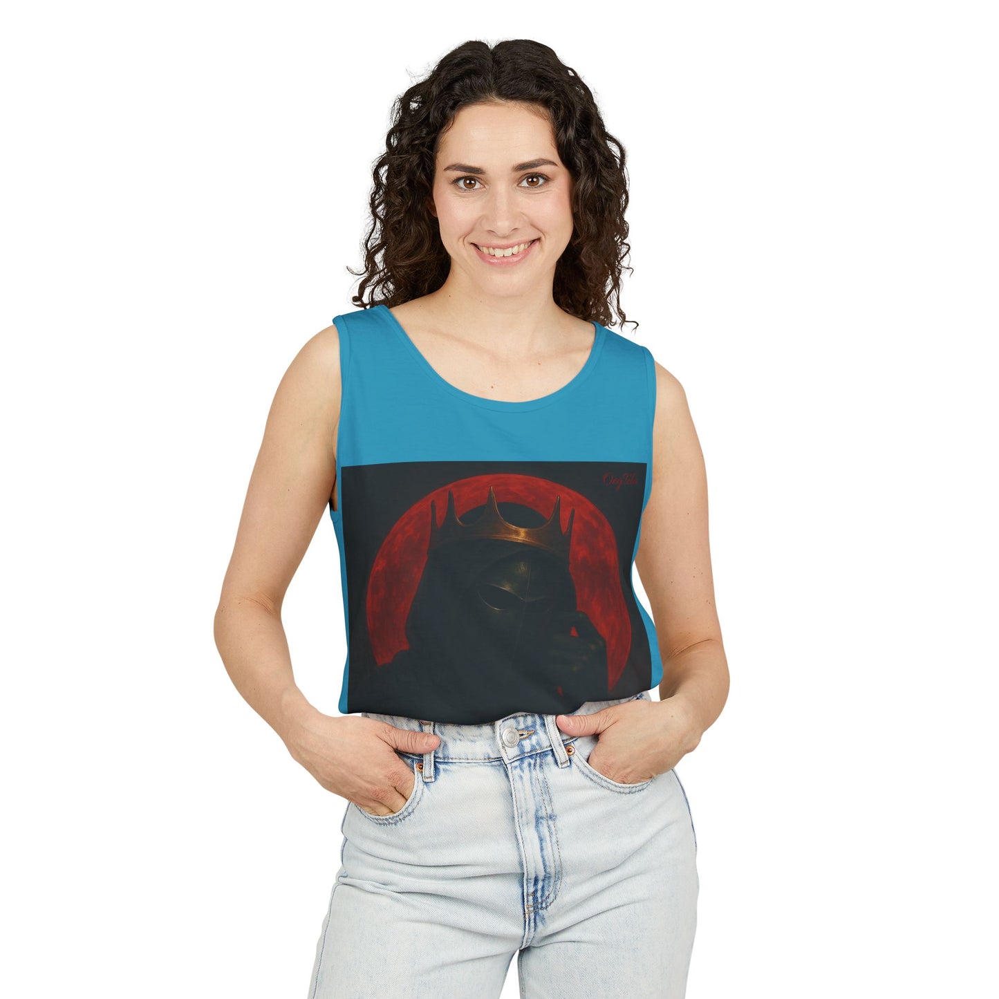 Oegtela King of the red moon Unisex Graphic Tank Top, Casual Summer Wear, Festival Outfit, Gift for Fans,